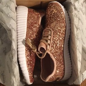 Brand new rose gold glitter sneakers